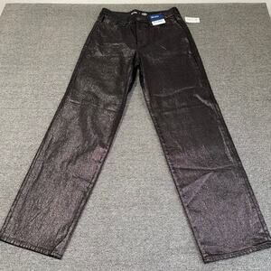 Old Navy High-Waisted Shine OG Straight Ankle Jeans Womens 2 Dark Shine Stretch